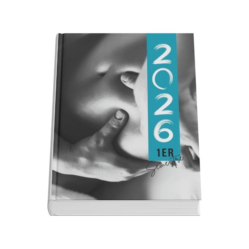 Agenda 2026 spécial massage – 1er semestre, conçu par Zuleika Rodriguez autrice, pour les professionnels du bien-être.